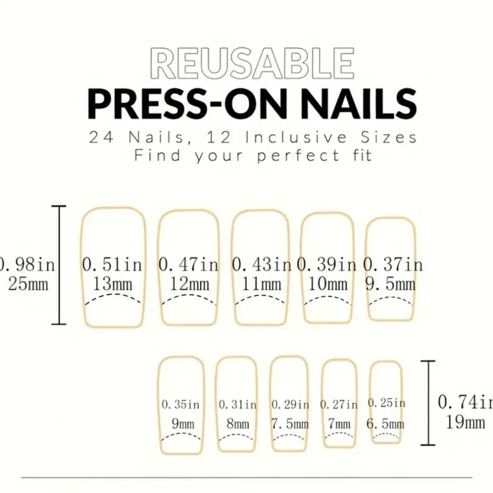 24 Pieces Fake Press On Nails